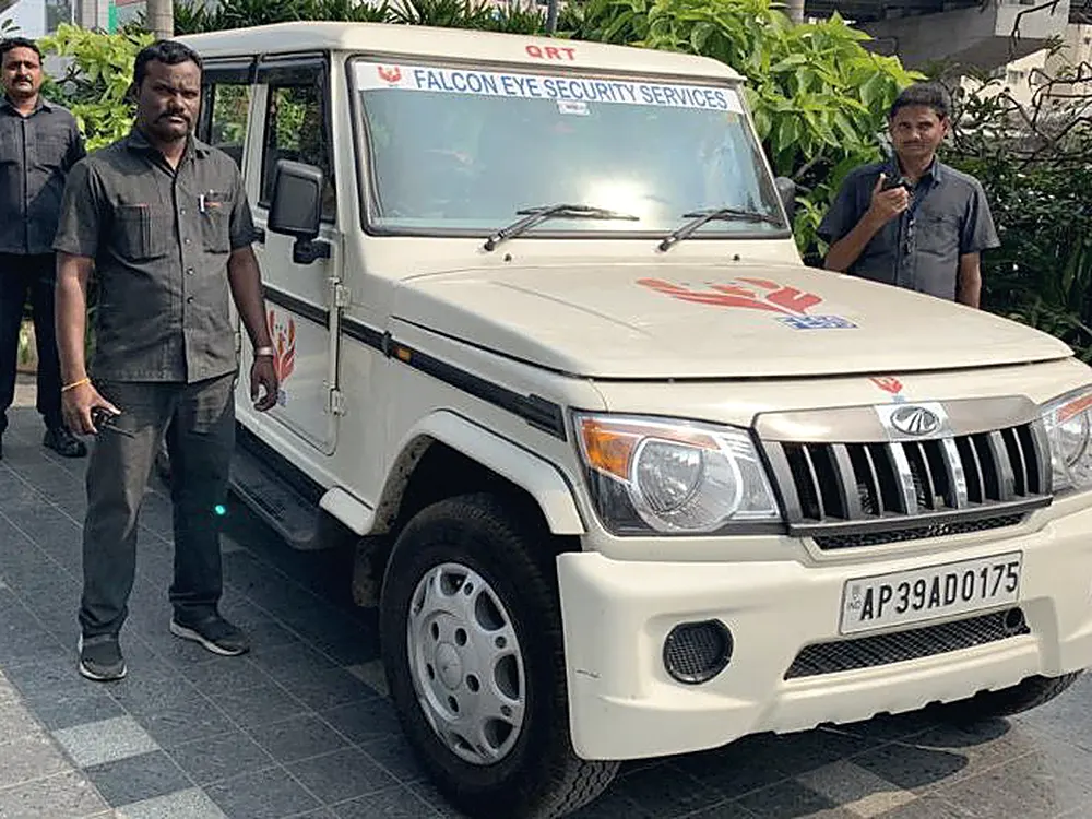 Falcon Eye Quick Response Team vehicle with its crew