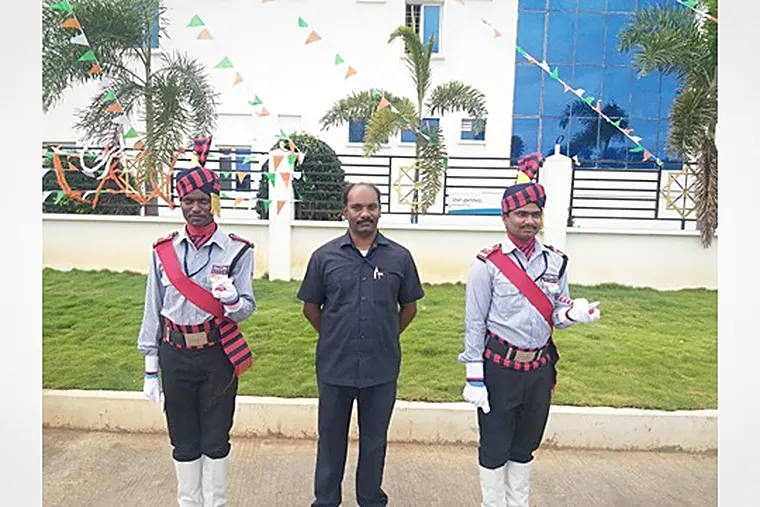 Falcon Eye guards during a site parade